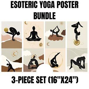 Esoteric Yoga Poster Bundle – 3-Piece Set (16"x24")